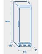 Espositore frigorifero vetrina bevande e bibite verticale Lt.390 - cm 60x62,1x186,3h