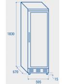 Espositore frigorifero vetrina bevande e bibite verticale Lt.390 - cm 60x62,1x186,3h