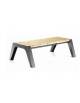 Panchina senza schienale in acciaio con legno di pregio - cm 169x86,4x45h