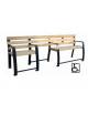 Panchina inclusiva con schienale, con seduta in legno di pregio e struttura in acciaio zincata e verniciata - cm 190x60,2x81,7h