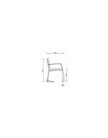 Panchina 1 posto con schienale, con seduta in legno di pino e struttura in acciaio zincata - cm 71x60,2x81,7h