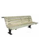 Panchina con schienale, realizzata in acciaio e legno di pregio - cm 200x95,5x80,6h