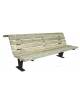 Panchina con schienale, realizzata in acciaio e legno di pregio - cm 200x95,5x80,6h