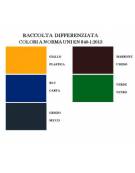 Cestino per la raccolta differenziata, 2 contenitori, acciaio zincato e verniciato, coperchi e posacenere - cm 87,2 x 35x131,7h