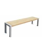 Panchina senza schienale con struttura in acciaio e seduta con doghe in legno di pino - cm 180x45,2x46h