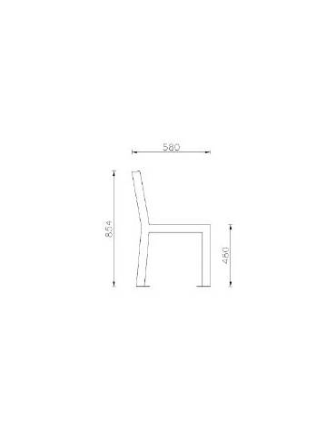 Panchina singola con schienale,  struttura in acciaio e seduta con doghe in legno di pregio- cm 60x58x85,4h