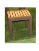 Panchina singola senza schienale, struttura in acciaio e seduta con doghe in legno di pregio - cm 60x45,2x46h