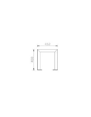 Panchina singola senza schienale, struttura in acciaio e seduta con doghe in legno di pregio - cm 60x45,2x46h