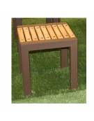 Panchina singola senza schienale, struttura in acciaio e seduta con doghe in legno di pino - cm 60x45,2x46h
