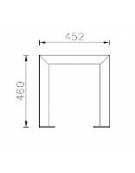 Panchina singola senza schienale, struttura in acciaio e seduta con doghe in legno di pino - cm 60x45,2x46h