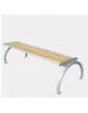 Panchina senza schienale, seduta con doghe in legno di pregio, struttura in acciaio zincato e verniciato - cm 169,5x48,5x46h