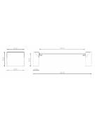 Panchina senza schienale, doghe in legno di pregio, struttura in acciaio zincato verniciato e cemento-cm 207,6x61,2x50,6h