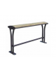 Panchina ischiatica di design, senza schienale, in acciaio e legno di pino - Lunghezza cm 165
