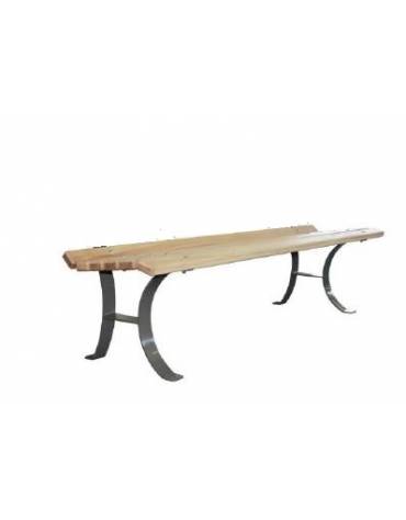 Panchina senza schienale, in acciaio zincato e verniciato, con doghe in legno di pino - cm 180x68,8x45,4h