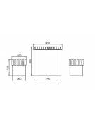 Set composto da tavolo + 2 panchine con schienale, struttura in acciaio con legno di pino - Lunghezza cm 200