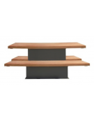 Set composto da un tavolo e due panchine piane in acciaio zincato e verniciato con legno di pino - cm 230x80h