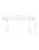 Set composto da tavolo con lamiera + 2 panchine senza schienale, struttura in acciaio zincato e verniciato - cm 197x80h