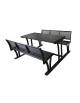 Set composto da tavolo + 2 panchine senza schienale, struttura in acciaio zincato e verniciato - cm L161,5x84,8h
