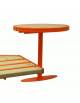 Set composto da tavolo tondo Ø cm 75 + 2 sedie cm 60 con schienale,struttura in acciaio e doghe in legno di pregio
