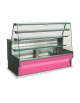 Vetrina pasticceria statica +2°+5°C con cassetto estraibile e vetro dritto inclinato alto - cm 279x87,6x143,2h