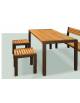 Set composto da tavolo + 4 sedie senza schienale, struttura acciaio ,seduta e piano in legno di pregio - cm 180x237x85,4h
