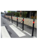 Barriera in tubolare acciaio zincato e verniciato con 2 supporti di testa da inghisare - cm 141x131,2h