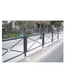 Barriera in tubolare acciaio zincato e verniciato. Supporto di testa da inghisare - cm 8x131,7h