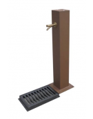 Fontana con struttura quadra in acciaio zincato e verniciato, con rubinetto in ottone e caditoia in ghisa - cm 15,2x70x100h