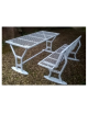 Set Pic Nic con 2 panche con schienale in acciaio zincato - cm 182x81,9h