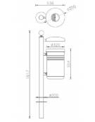 Cestino portarifiuti da inghisare interrare con foro ridotto e coperchio con spegni sigarette - cm 35x161,7h