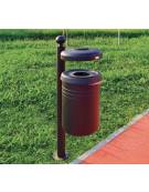 Cestino portarifiuti da tassellare, con foro ridotto e coperchio con spegni sigarette - cm 35x131,7h