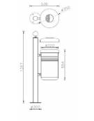 Cestino portarifiuti da tassellare, con foro ridotto e coperchio con spegni sigarette - cm 35x131,7h