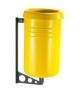 Cestino portarifiuti Lt 45 a forma cilindrica con nervature, a muro, in acciaio zincato e verniciato - Vari colori disponibili