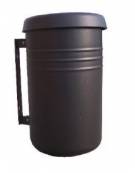 Cestino portarifiuti Lt 45 a forma cilindrica con nervature in acciaio, fissaggio a muro - cm Ø 40x55,4h - Vari colori disponibi