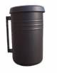 Cestino portarifiuti Lt 45 a forma cilindrica con nervature in acciaio, fissaggio a muro - cm Ø 40x55,4h - Vari colori disponibi