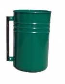 Cestino portarifiuti da fissare a muro di forma cilindrica, in acciaio zincato e verniciato - cm 33,5x51,5h