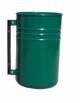 Cestino portarifiuti da fissare a muro di forma cilindrica, in acciaio zincato e verniciato - cm 33,5x51,5h