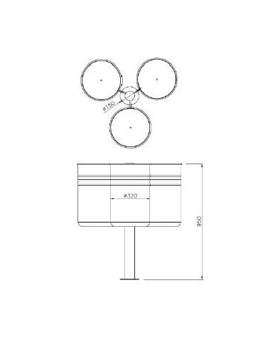 Cestino per la raccolta differenziata con 2 contenitori, da tassellare, in acciaio zincato e verniciato - cm 77,9x32x100h