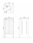 Cestone per la raccolta differenziata a 1 settore in acciaio con doghe in legno di pregio - cm 45x45x100h