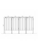 Cestone per la raccolta differenziata a 4 settori in acciaio con doghe in legno di pregio- cm 45x45x100h cad.