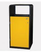 Cestone per la raccolta differenziata a 1 settore in acciaio zincato e verniciato - angolare - cm 48x48x99,8h