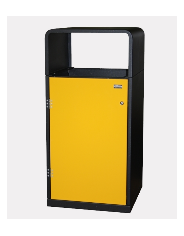 Cestone per la raccolta differenziata a 1 settore in acciaio zincato e verniciato - angolare - cm 48x48x99,8h