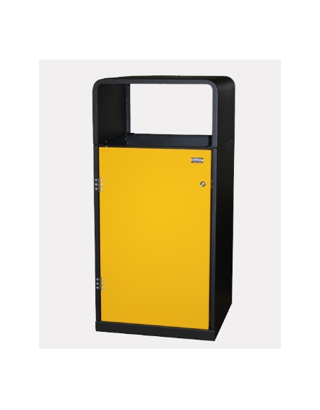 Cestone per la raccolta differenziata a 1 settore in acciaio zincato e verniciato - angolare - cm 48x48x99,8h