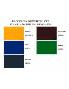 Cestone per la raccolta differenziata a 2 settori in acciaio zincato e verniciato - angolare - cm 48x48x99,8h cad