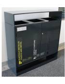 Cestino per raccolta differenziata a 2 settori da Lt 30x2, in acciaio zincato e verniciato, con copertura - cm 62x31x97,3h