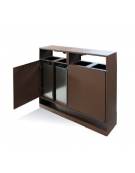 Cestino per raccolta differenziata a 4 settori da Lt 30x4, in acciaio zincato e verniciato, con copertura - cm 122,4x31x97,3h