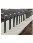 Portabici singolo in piatto ad arco, in acciaio zincato e verniciato - Da tassellare - cm 20x7x80h