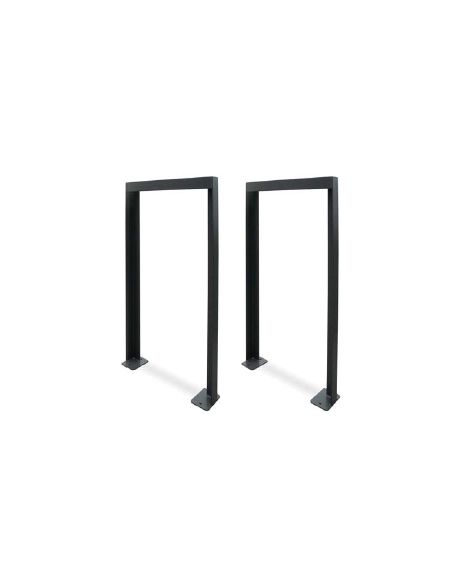 Portabici singolo realizzato in acciaio zincato e verniciato, senza traverso. Da tassellare - cm 90x100h