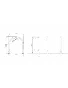 Portabici a 3 archetti, realizzato in acciaio inox. da tassellare - cm 72,8x83.3h