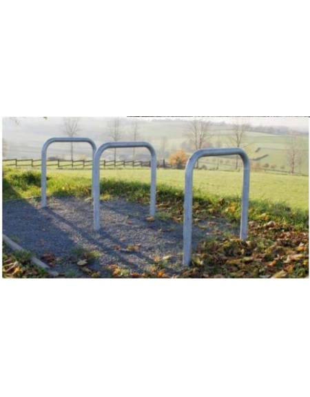 Barriera con piegatura a freddo, di tubolare in acciaio di mm Ø48 a forma di U rovesciato, da inghisare - cm 80x100h